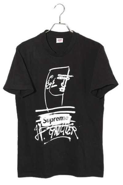 【中古】2019SS Supreme × Jean Paul Gaultier シュプリーム ジャンポールゴルチエ 共同研究 S/S TEE 刷り上げる 半袖 ティーシャツ カットソー S BLACK 黒いこと /● メンズ 【ベクター 古着】 260526