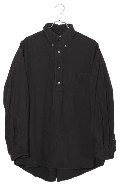 【中古】Graphpaper グラフ記録調査報告 Oxford L/S Oversized B.D Pullover Shirt オックスフォード 大層らしい大きさ ティーシャツ プルオーバー O/S BLACK 黒いこと GM251-50025B /◆ メンズ 【ベクター 古着】 260529