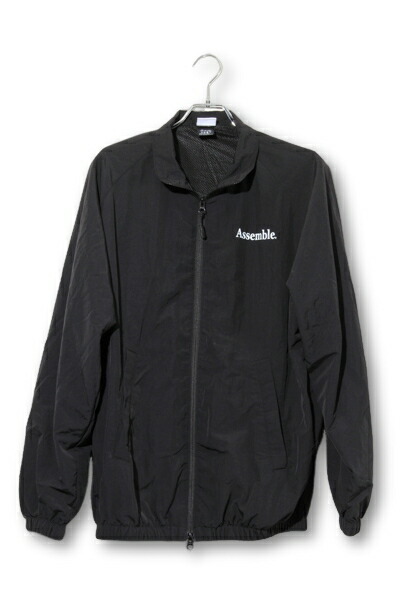 【中古】Assemble アッセンブル Basic embroidery logo nylon jacket 第一義的 刺しゅう ロゴタイプ ナイロン上衣 S BLACK 黒いこと /◆  メンズ 【ベクター 古着】 260604