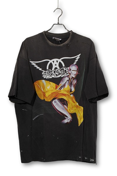 【中古】2026SS SAINTMICHAEL SAINTMxxxxxx セントマイケル Aerosmith AS_SS T-SHIRT エアロスミス カットソー Tシャツ XL BLACK ブラック SM-MK8-0000-C25 /● メンズ 【ベクトル 古着】 260628|ベクトル 新都リユース