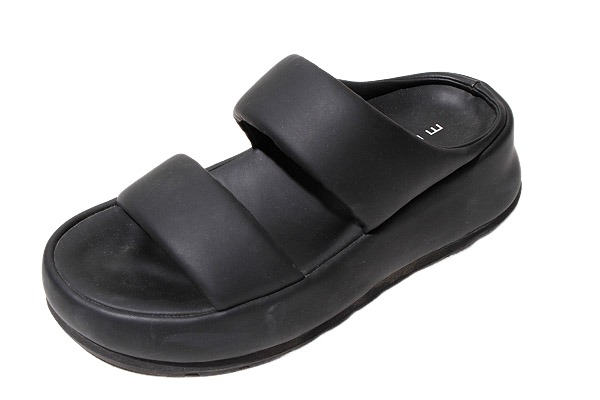【中古】24cm MOHI モヒ レザー 厚底サンダル 38 BLACK ブラック 23038 /◆☆ レディース 【ベクトル 古着】 260702｜ベクトル　新都リユース