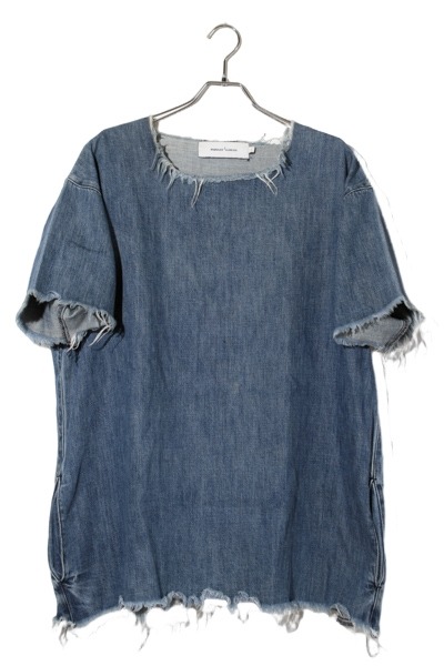 【中古】Marques'Almeida マルケス アルメイダ Oversized Frayed Denim T-Shirt Dress オーバーサイズド フレイド デニム Tシャツ ドレス S Light Blue ライトブルー /● メンズ 【ベクトル 古着】 260715|ベクトル 新都リユース