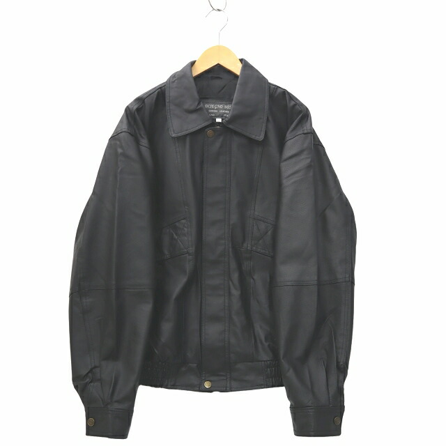 BONEVILLE archive 80s リベット レザーブルゾン 46 黒 BONEVILLE archive 80s リベット レザーブルゾン 46 黒