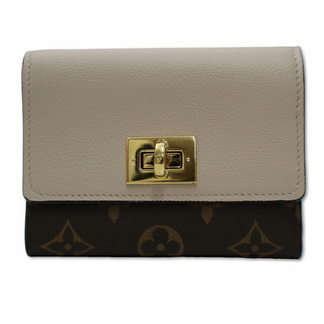 【中古】ルイヴィトン LOUIS VUITTON M82398 モノグラム ポルトフォイユ・ヴィクトリーヌ 三つ折り 財布 ウォレット グレージュ レディース 【ベクトル 古着】 250320