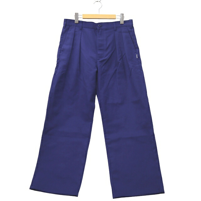 【中古】ダブルタップス WTAPS 2025SS TROUSERS COTTON. TWILL コットンツイル トラウザーパンツ 2タックパンツ 02 BLUE ブルー 251TQDT-PTM03 メンズ 【ベクトル 古着】 250518
