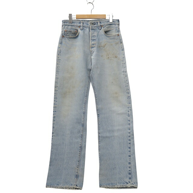 【中古】リーバイス Levi's USA製 501 80s ヴィンテージ 刻印524 エルパソ工場 セルビッチ 赤耳 ストレート ボタンフライ デニムパンツ ジーンズ W31/L36 INDIGO インディゴ メンズ 【ベクトル 古着】 250713