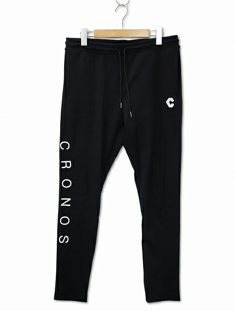 クロノスCRONOS トレーニングパンツ メンズS 黒/白 CRONOS Brushed lining pants【BLACK】