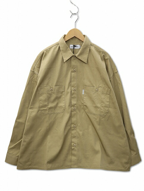 【中古】未使用品 クーティー COOTIE 2024AW NYLON CHINO CLOTH L/S WORK SHIRT ナイロン チノクロス 長袖 ワークシャツ M BEIGE(ベージュ) メンズ 【ベクトル 古着】 250817