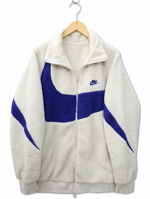 美品:NIKE ナイキ リバーシブルボンバージャケット ホワイト/ネイビーXXL 美品:NIKE ナイキ リバーシブルボンバージャケット ホワイト
