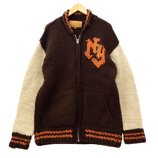 【中古】シュプリーム SUPREME カウチン ニット フルジップ ジャケット XL こげ茶 × ベージュ メンズ 【ベクトル 古着】 250929