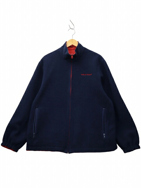 【中古】ポロゴルフ ラルフローレン POLO GOLF RALPH LAUREN 90s ヴィンテージ ジップアップ リバーシブル フリース ジャケット M DARK NAVY &times; RED ダークネイビー &times; レッド メンズ 【ベクトル 古着】 251110｜ベクトル　新都リユース