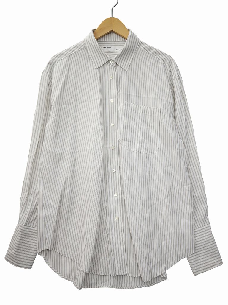【中古】アパルトモン ドゥーズィエムクラス L'Appartement DEUXIEME CLASSE Hello，Bonjour！ストライプ 長袖 シャツ WHITE/BEIGE(ホワイト/ベージュ) 春秋 レディース 【ベクトル 古着】 251124