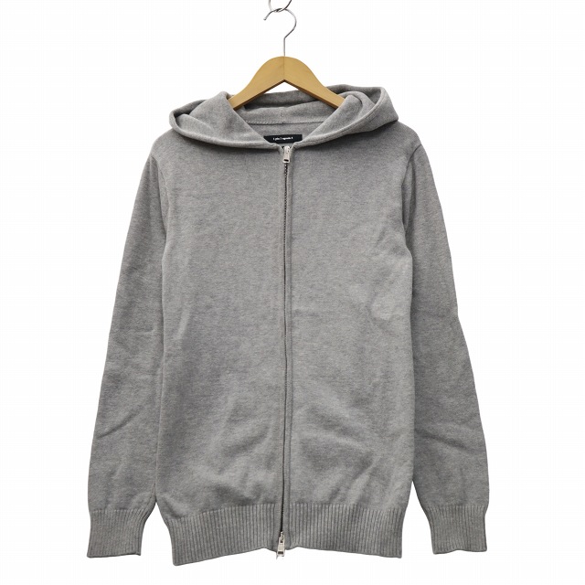 【中古】ウノピュウノウグァーレトレ 1PIU1UGUALE3 ZIP PARKA ジップ フーデッド 編み物 パーカー 4 GRAY 薄墨色 MRK170 メンズ 【ベクター 古着】 251206 トップス-パーカー