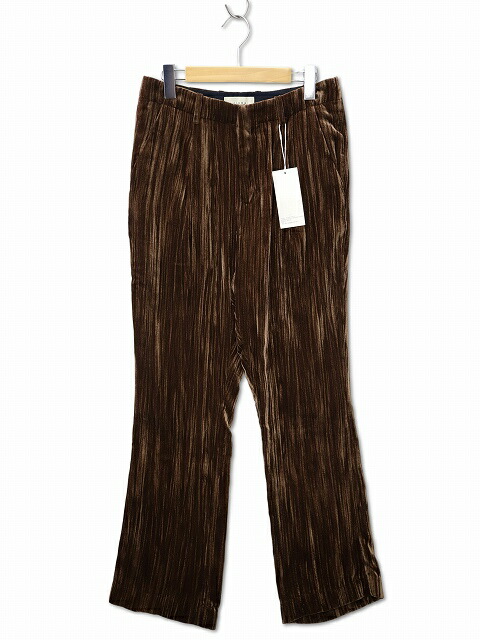 【中古】未当て嵌める品 ジエダ Jieda WRINKLE VELVET STRAIGHT SLACKS リンクル 天鵝絨 引っ切り無い スラックス ズボン下 1 BROWN(赤銅色) メンズ 【ベクター 古着】 251223