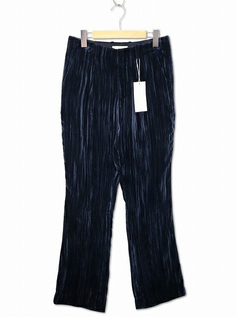 【中古】未当て嵌める品 ジエダ Jieda WRINKLE VELVET STRAIGHT SLACKS リンクル 天鵝絨 引っ切り無い スラックス ズボン下 1 NAVY(米国海軍) メンズ 【ベクター 古着】 251221