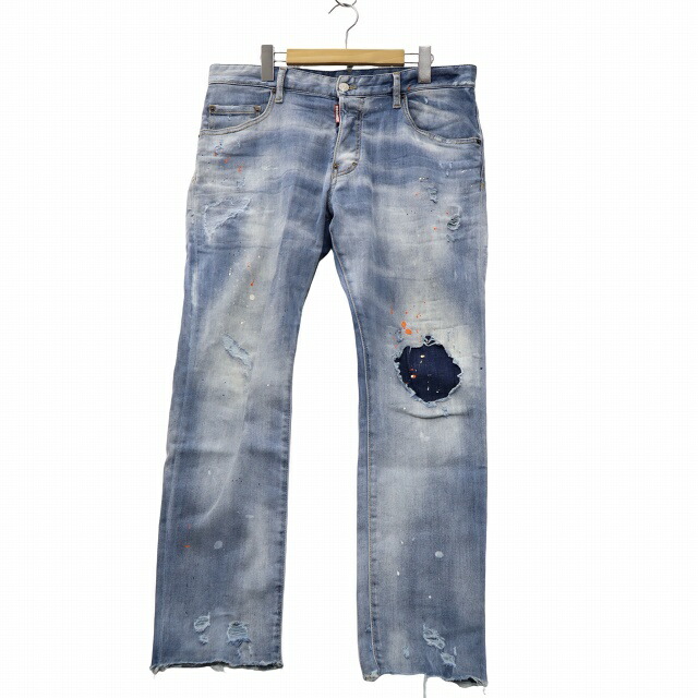 【中古】ディースクエアード DSQUARED2 TRASH LIGHT WASH SKATER JEANS トラッシュライト ウォッシュ スケーター デニム ジーンズズボン下 50 INDIGO インディゴ S74LB0807 メンズ 【ベクター 古着】 260111 メンズファッション-ズボン・パンツ