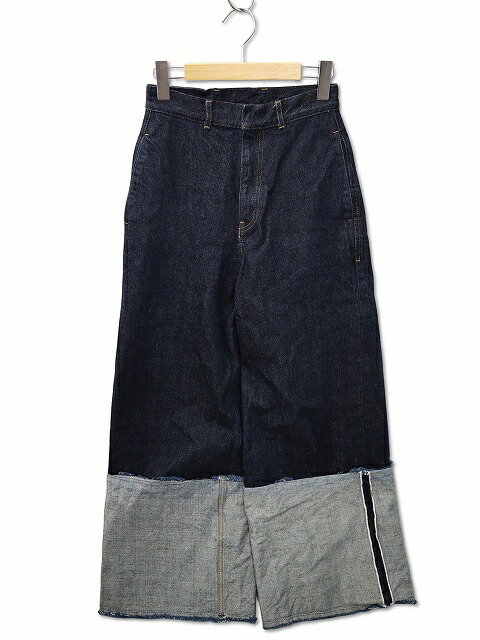 【中古】LIVINGTONE リヴィントーン DOLK-TURN UP LONG 13oz セルビッチ ロールアップ デニムパンツ 36 INDIGO(インディゴ) レディース 【ベクトル 古着】 260113