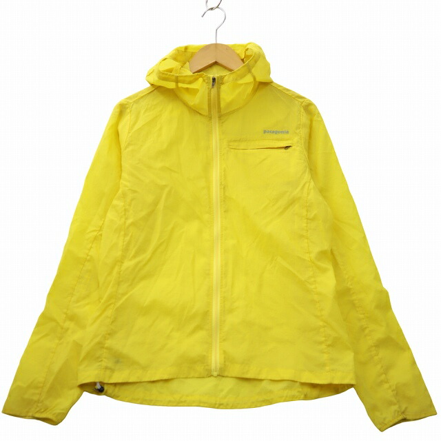 【中古】パタゴニア Patagonia フーディニジャケット ロゴプリント ジップアップ ナイロンジャケット S YELLOW イエロー 24145 レディース 【ベクトル 古着】 260203