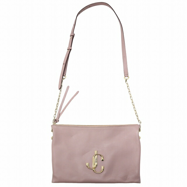 【中古】ジミーチュウ JIMMY CHOO ヴァレンヌ JCロゴタイプ ショルダーバッグ PINK サクラ色 レディース 【ベクター 古着】 260223