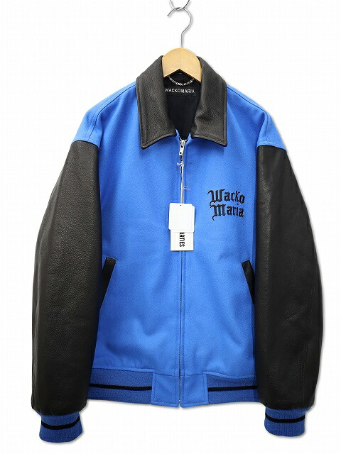 【中古】未使用品 ワコマリア WACKO MARIA 2026SS LEATHER VARSITY JACKET (TYPE-1) レザー バーシティジャケット スタジャン L BLUE(ブルー) メンズ 【ベクトル 古着】 260306