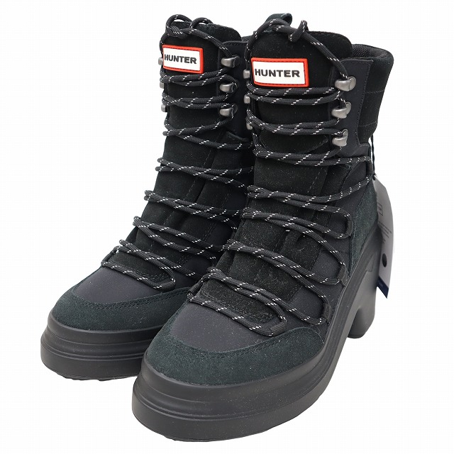 【中古】未使用品 ハンター HUNTER エクスプローラー アンクル レースアップ ヒールブーツ 23cm BLACK(ブラック) レディース 【ベクトル 古着】 260306
