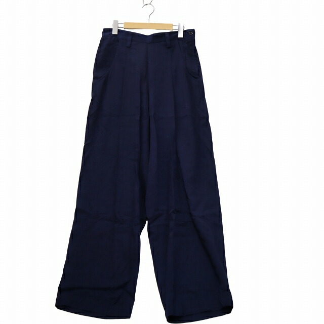 【中古】ワイズ Y\u0027s タック サイドジップ キュプラ 広々としたズボン下 2 NAVY 米国海軍 YS-P10-207 レディース 【ベクター 古着】 260307