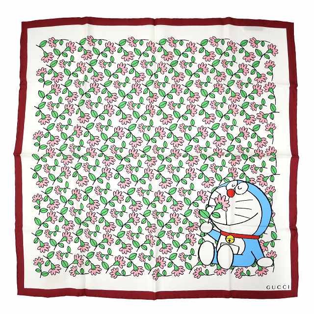 【中古】グッチ GUCCI DORAEMON×GUCCI シルク スクエア スカーフ レディース 【ベクトル 古着】 260315