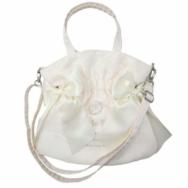 【中古】Maison de FLEUR メゾンドフルール オーガンジー ダブルリボン 2Way トートバッグ F IVORY(アイボリー) レディース 【ベクトル 古着】 260322