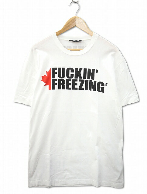 【中古】ディースクエアード DSQUARED2 クルーネック プリント 半袖 Tシャツ XL WHITE(ホワイト) メンズ 【ベクトル 古着】 260323