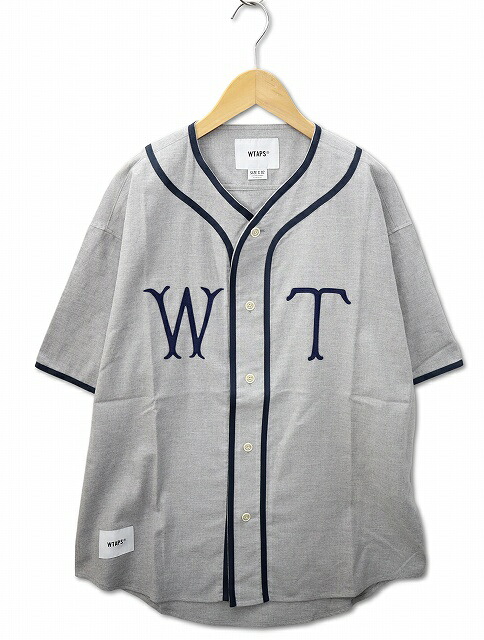 【中古】未使用品 ダブルタップス WTAPS 2025SS LEAGUE / SS / COTTON. TWILL 半袖 オーガニックコットン ベースボール シャツ 02(M) GRAY(グレー) メンズ 【ベクトル 古着】 260328
