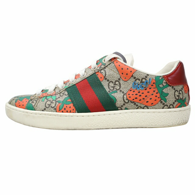 【中古】グッチ GUCCI 433900 GUCCI ACE GGスプリーム オランダ苺 スニーカー 35(22糎)  レディース 【ベクター 古着】 260330