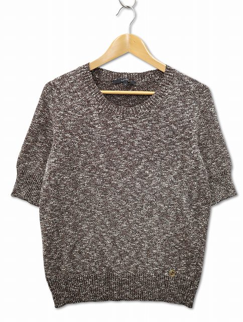 【中古】グッチ GUCCI 310434 X5233 クルーネック 5分袖 ツイード ニット セーター L レディース 【ベクトル 古着】 260331