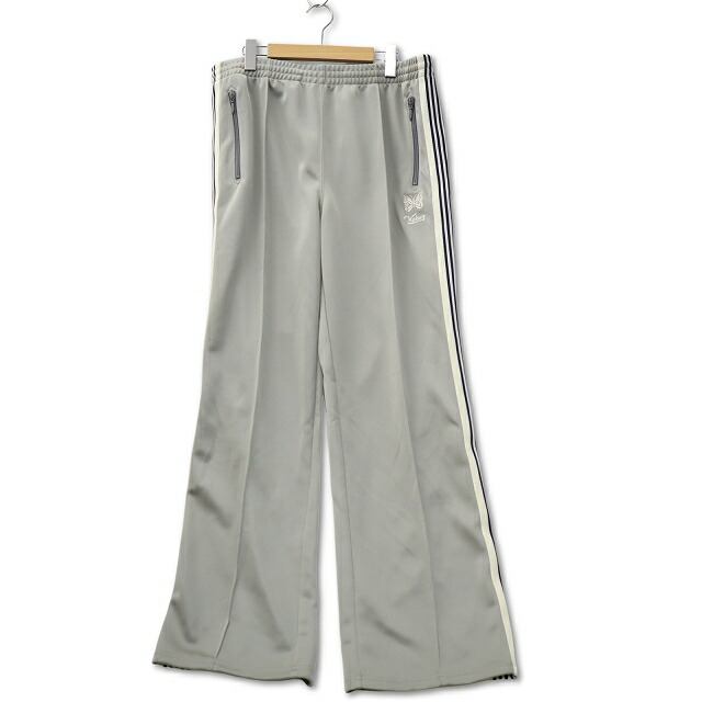 【中古】未当て嵌める品 ニードルス ニードルズ Needles × Keboz ケボズ FLEECE ZIPPED TRACK PANTS フリース ジップ 貨物自動車ズボン下 L GRAY 薄墨色 RW1686 メンズ 【ベクター 古着】 260403 メンズファッション-ズボン・パンツ