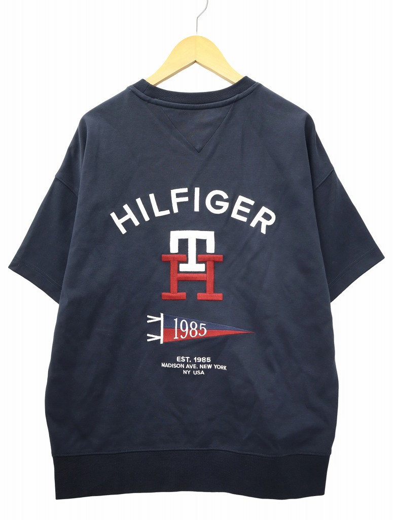 【中古】トミーヒルフィガー TOMMY HILFIGER IM FASHION SS SWEATSHIRT 半袖 スウェット トレーナー M NAVY(ネイビー) 春夏 レディース 【ベクトル 古着】 260409