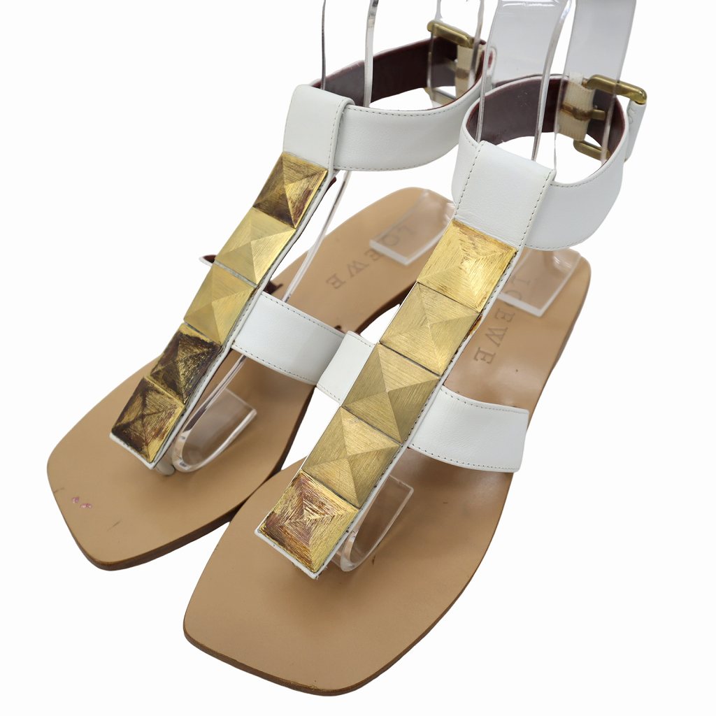 【中古】ロエベ LOEWE SANDLIA PLANA FLAT SANDAL サンドリア プラナ フラットサンダル 36(23cm) BLANCO/WHITE(ホワイト) 春夏 レディース 【ベクトル 古着】 260410