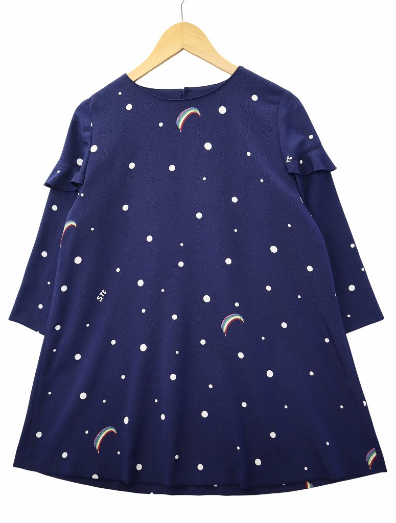 【中古】シセンドウ 詩仙堂 HITOSHI TAMURA TOMO COLLECTION レインボウ 7分袖 フリル コンシャツ チュニック F NAVY(ネイビー) 春夏 レディース 【ベクトル 古着】 260411
