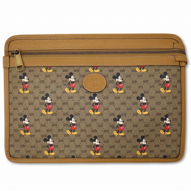 【中古】GUCCI×Disney グッチ×ウォルトディズニー 602552 ミッキーマウス 刷り上げる ミニGGスプリーム クラッチペダル御徒面子 メンズ レディース 【ベクター 古着】 260413