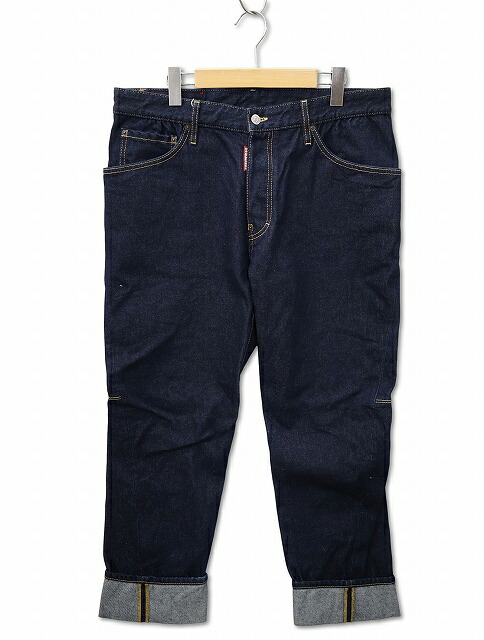 【中古】ディースクエアード DSQUARED2 Workwear Jean 細工物お召しもの ロールアップ ジーンズズボン下 50(L) INDIGO(インディゴ) メンズ 【ベクター 古着】 260414