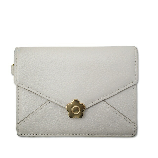 【中古】マリークワント MARY QUANT シーリングデイジー レターシングル パスケース OFF WHITE オフホワイト 223-911418-010-0 レディース 【ベクトル 古着】 260417