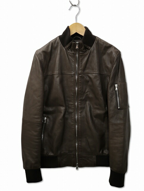 【中古】エンメティ EMMETI BERNARDO 羊革 ラムレザー ボンバージャケット ブルゾン 46(M) メンズ 【ベクトル 古着】 260423