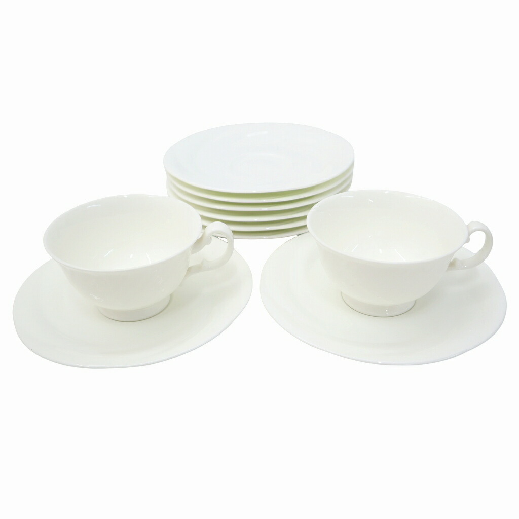 【中古】Noritake ノリタケ ENSEMBLE WHITE アンサンブルホワイト カップ＆ソーサー 2客 / ソーサー 6枚 10点セット WHITE(ホワイト) その他 【ベクトル 古着】 260424