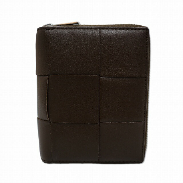 【中古】ボッテガヴェネタ BOTTEGA VENETA 708614 イントレチャートレザー テープ ジップアラウンドウォレット 札入れ FONDANT(フォンデンテ) メンズ レディース 【ベクター 古着】 260501 バッグ・小物・ブランド雑貨-メンズ財布-財布・ケース