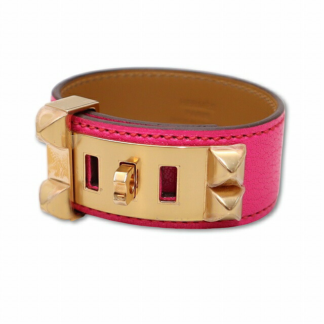 【中古】未使用品 エルメス HERMES レザーブレスレット 《コリエ・ド・シアン》 24 T2(S) U刻印 レディース 【ベクトル 古着】 260509｜ベクトル　新都リユース