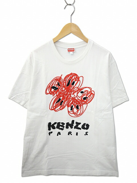 【中古】ケンゾー KENZO Drawn Varsity 古典派音楽 ティーシャツ L WHITE(白いこと) メンズ 【ベクター 古着】 260510
