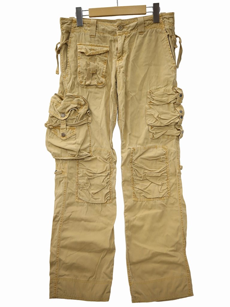 【中古】ラルフローレン RALPH LAUREN 90s ミニタリー マルチ衣嚢 カーゴパンツ 8 BEIGE(ベージュ) メンズ レディース 【ベクター 古着】 260517