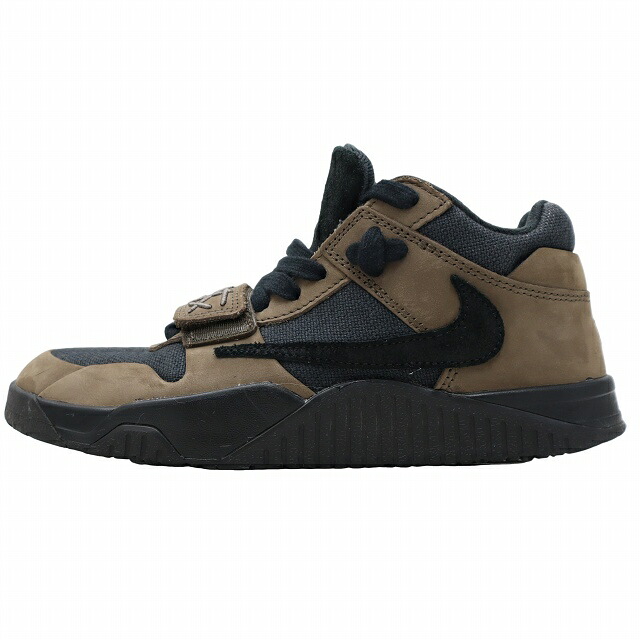 【中古】ナイキ NIKE ×Travis Scott トラヴィススコット 25珊 JORDAN JUMPMAN JACK TR CJ1 T-Rexx BLACK AND DARK MOCHA ジョーダン ジャンプマンジャック TR CJ1 T王さま 黒いこと アンド 暗然たるモカ スニーカー US7 FZ8117-204 メンズ 【ベクター 古着】 260524