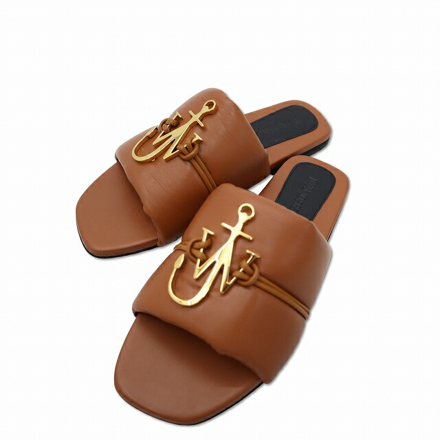 【中古】ジェイダブリューアンダーソン JWアンダーソン J.W.ANDERSON 船がかりロゴタイプ 横すべり サンダル SLIDE LOGO ミディアムオレンジ(赤銅色系) 35 (22珊) レディース 【ベクター 古着】 260527