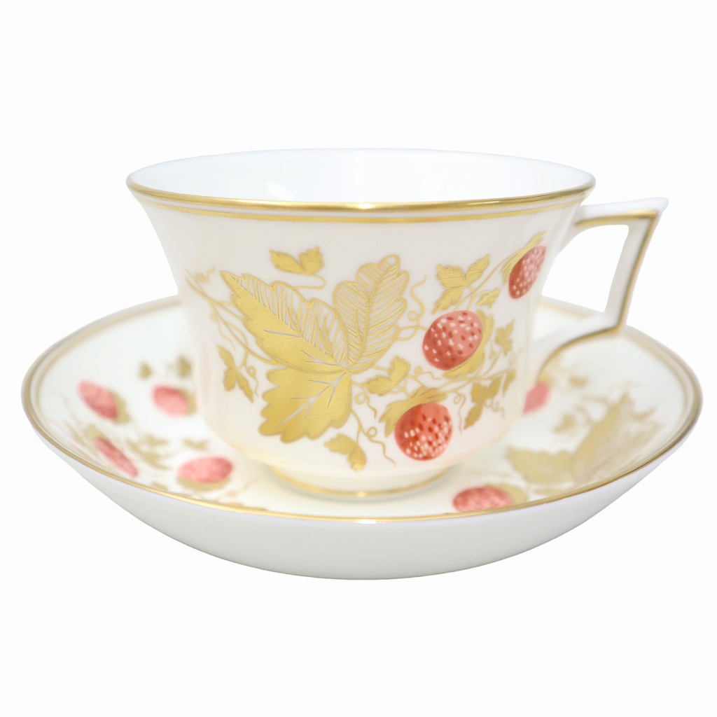 【中古】ウェッジウッド WEDGWOOD STRAWBERRY GOLD 優勝杯＆平円盤 1客 余分の物 【ベクター 古着】 260530