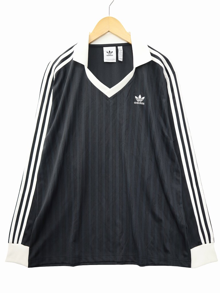 【中古】アディダス adidas PIQUE SOCCER LONG SLEEVE ピケ 蹴球 ロング捩り プルオーバー 2XL BLACK(黒いこと) 年月 メンズ 【ベクター 古着】 260604