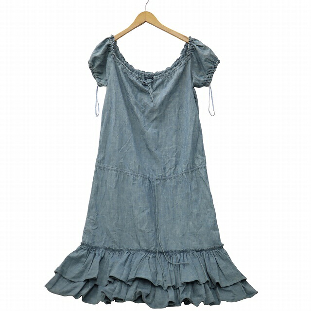 【中古】ラルフローレン RALPH LAUREN オフショルダー シャンブレー 衣装 5F BLUE 青み OPRAHM3409 メンズ 【ベクター 古着】 260606